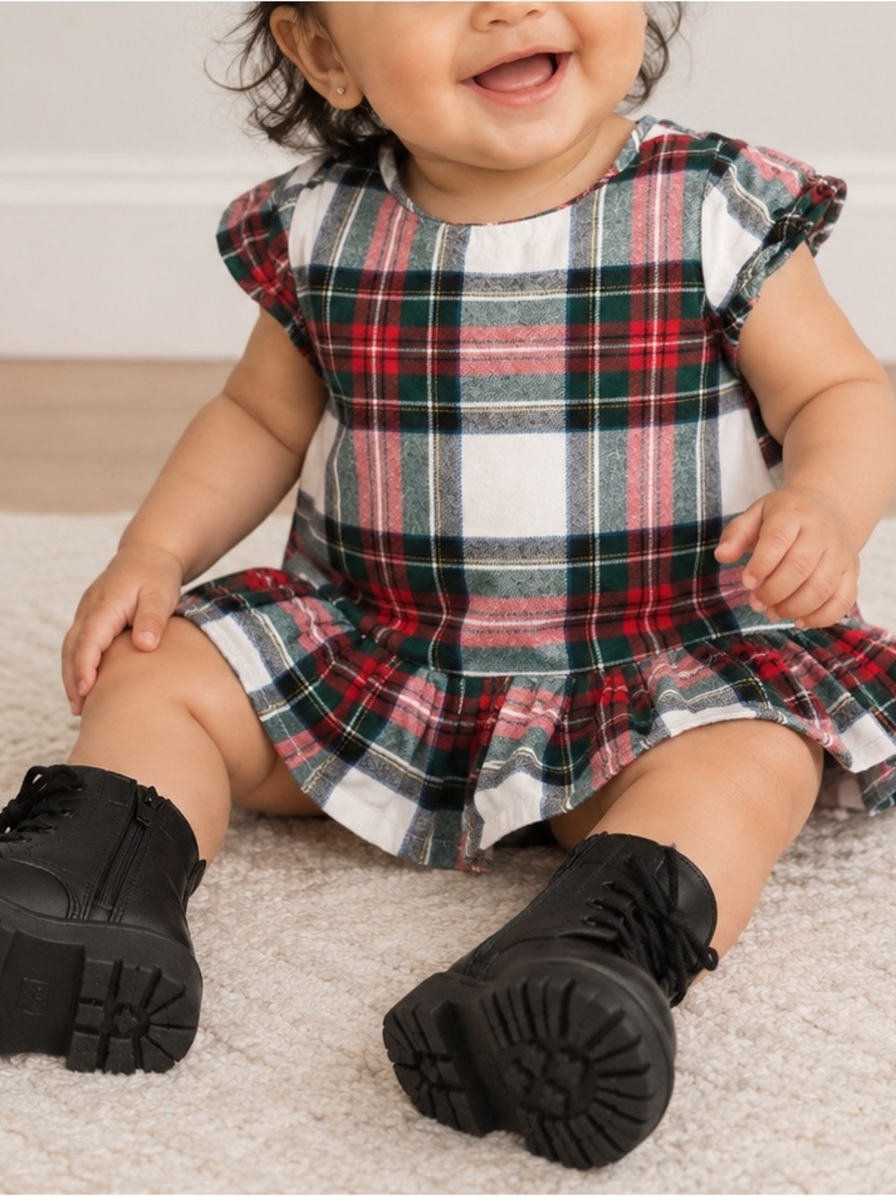 Wonder nation baby girl plaid dress 18m